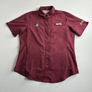 Columbia PFG FSU Florida‎ State Seminoles Button Up Short Sleeve Shirt Womens M